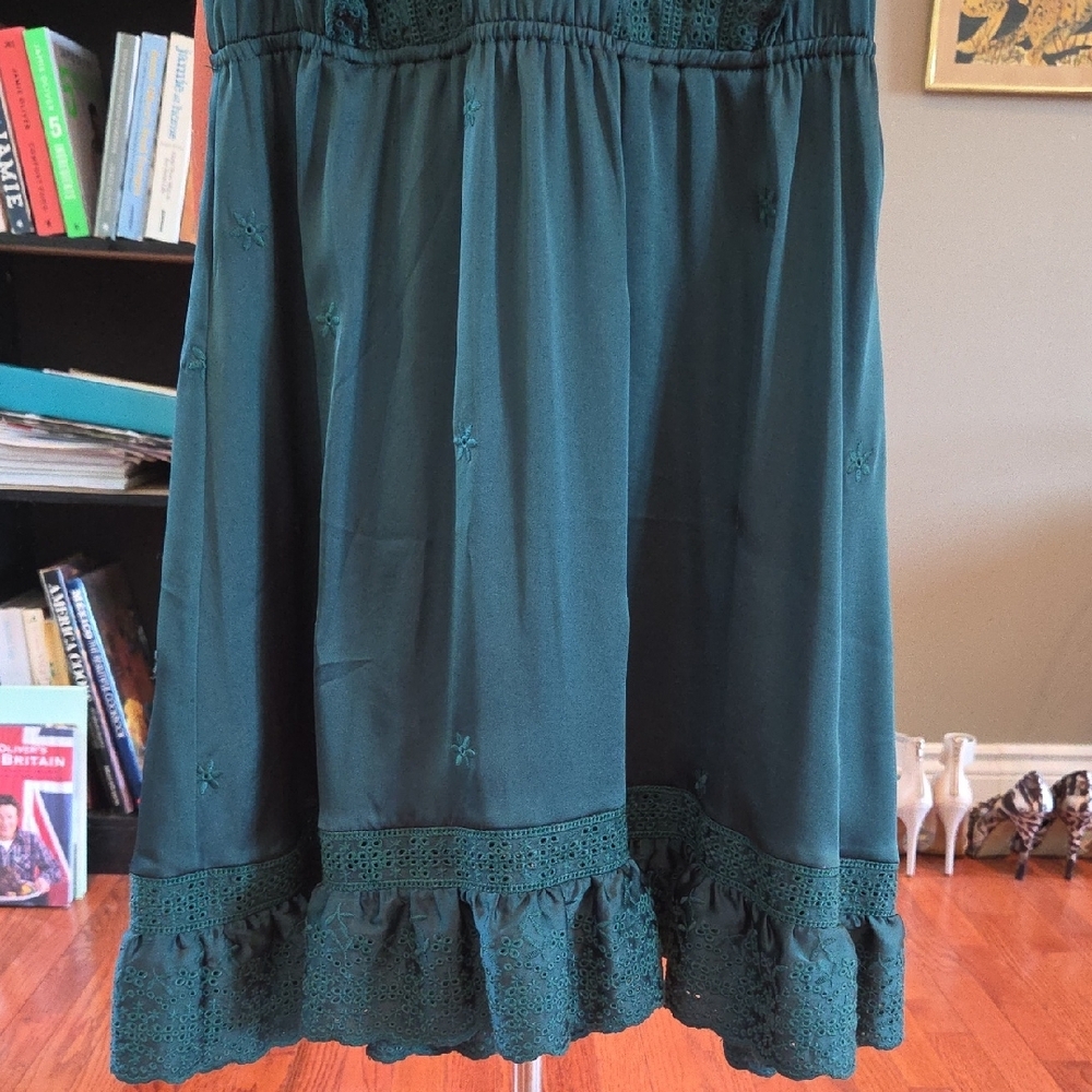 Aritzia Teal Ruffle Dress - Picture 4 of 8